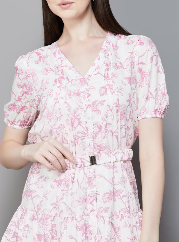 LATIN QUARTERS Floral Print Tiered Dress