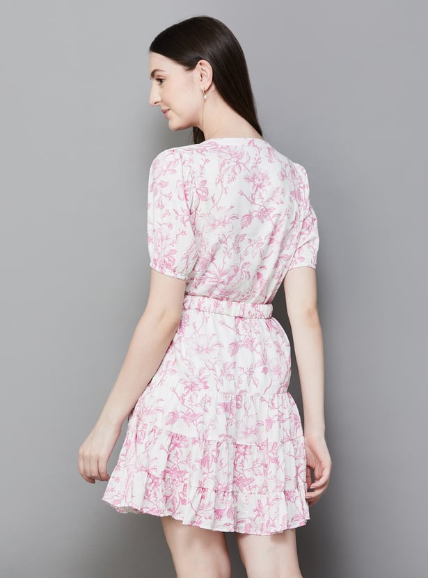 LATIN QUARTERS Floral Print Tiered Dress