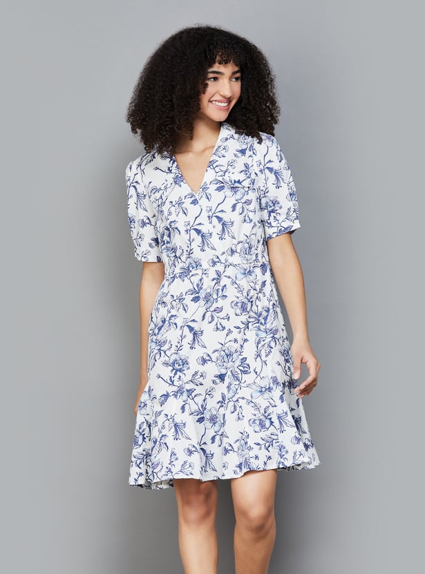 LATIN QUARTERS Floral Print A-Line Dress