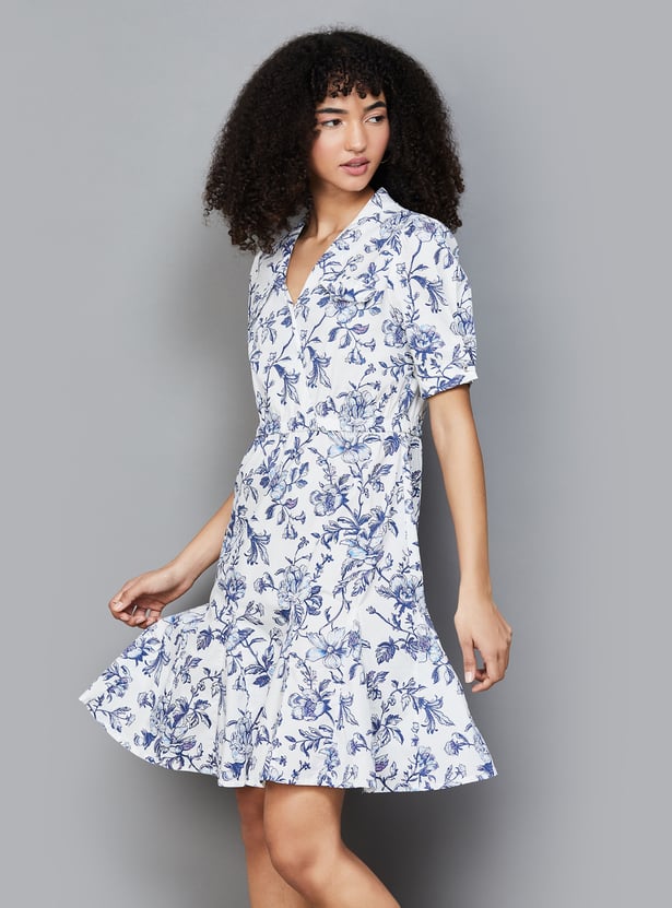 LATIN QUARTERS Floral Print A-Line Dress
