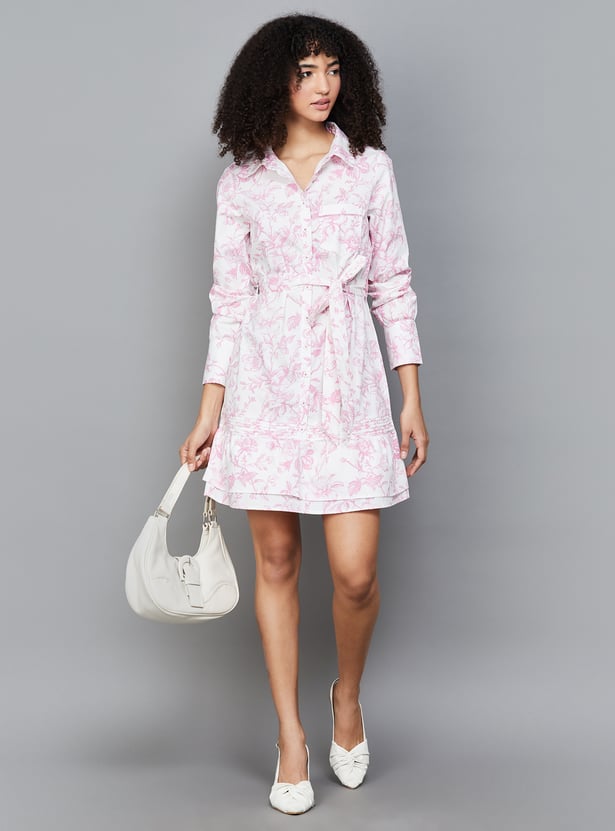 LATIN QUARTERS Floral Printed Shirt Dress