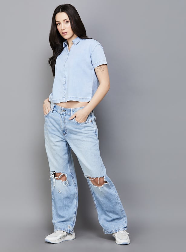AMERICAN EAGLE Distressed Strigid Jeans (Boyfriend)