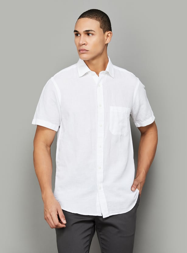 Buy COLORPLUS Solid Regular Fit Casual Shirt from Colorplus at just INR ...