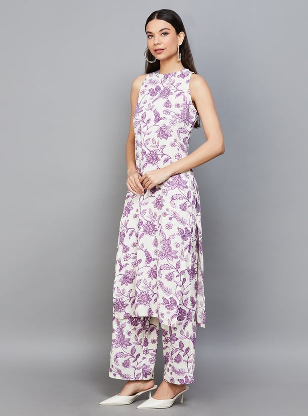 Buy LIBAS Floral Print Straight Kurta Set from Libas at just INR