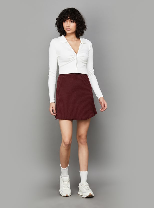 Buy ONLY Ribbed Mini Skirt from ONLY at just INR