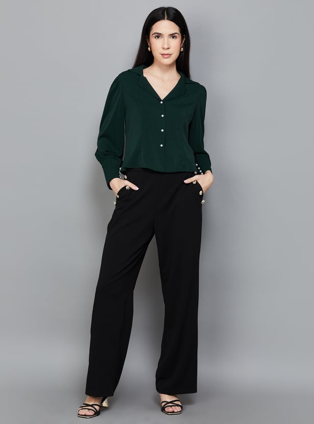 Buy VERO MODA Solid Bishop Sleeves Shirt from Vero Moda at just