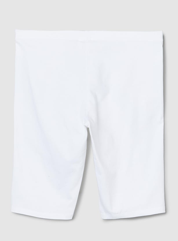 Girls Solid Cycling Shorts - Pack of 2