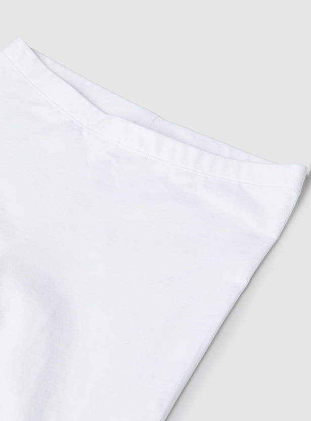 Girls Solid Cycling Shorts - Pack of 2