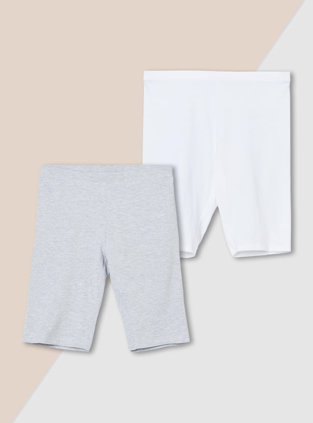 Girls Assorted Cycling Shorts - Pack of 2