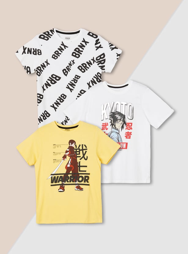 Boys Printed T-shirt - Pack of 3