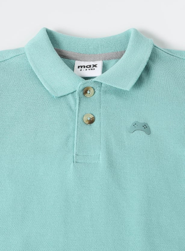 Boys Textured Polo T-shirts - Pack of 2