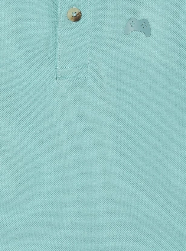 Boys Textured Polo T-shirts - Pack of 2