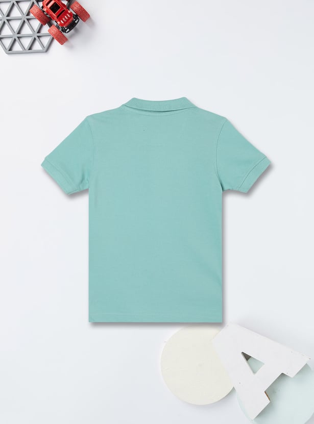 Boys Textured Polo T-shirts - Pack of 2