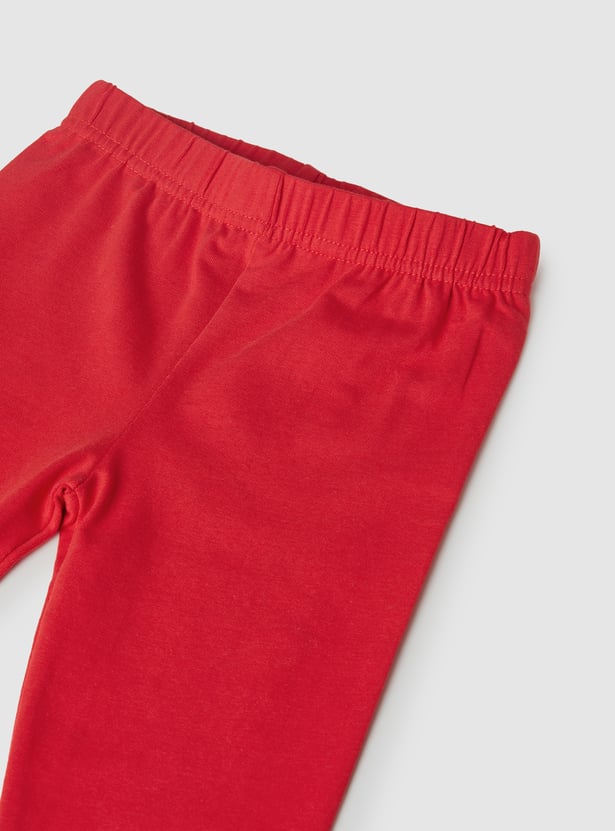 Girls Solid Leggings - Pack of 2