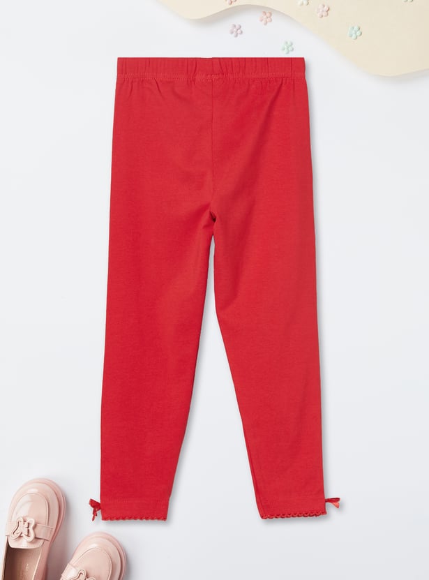 Girls Solid Leggings - Pack of 2