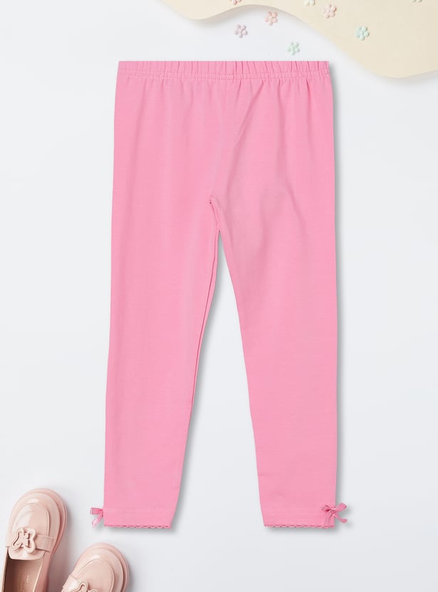 Girls Solid Leggings - Pack of 2