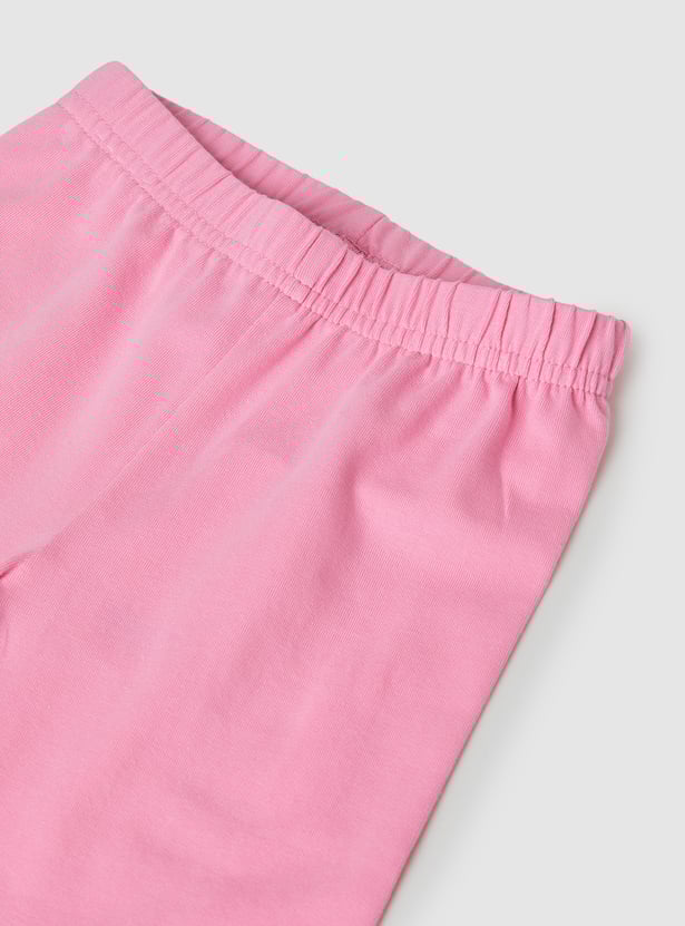 Girls Solid Leggings - Pack of 2