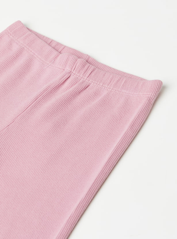 Girls Solid Leggings - Pack of 2