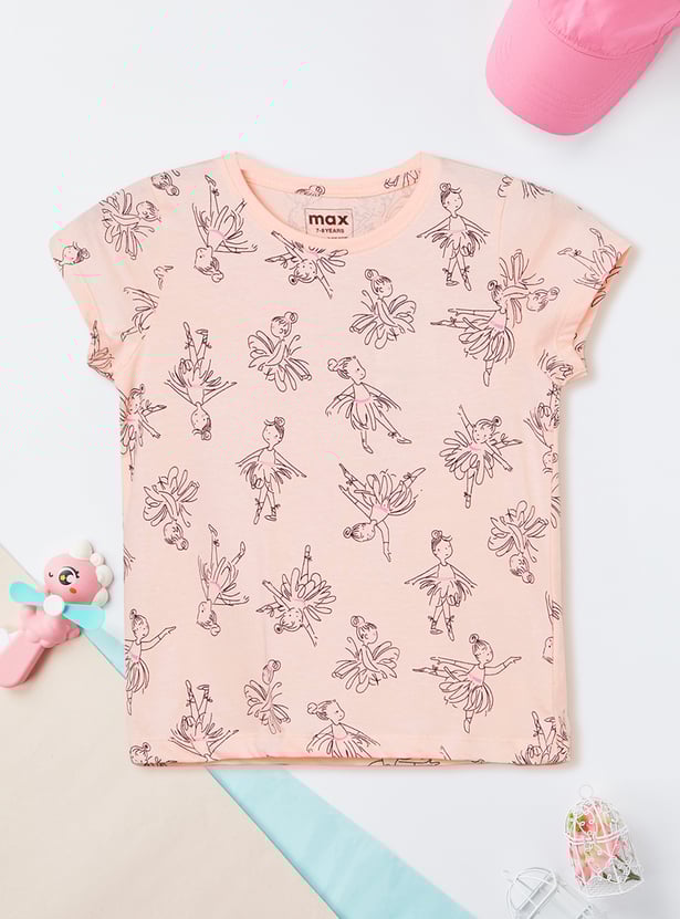 Girls Printed T-shirts - Pack of 2