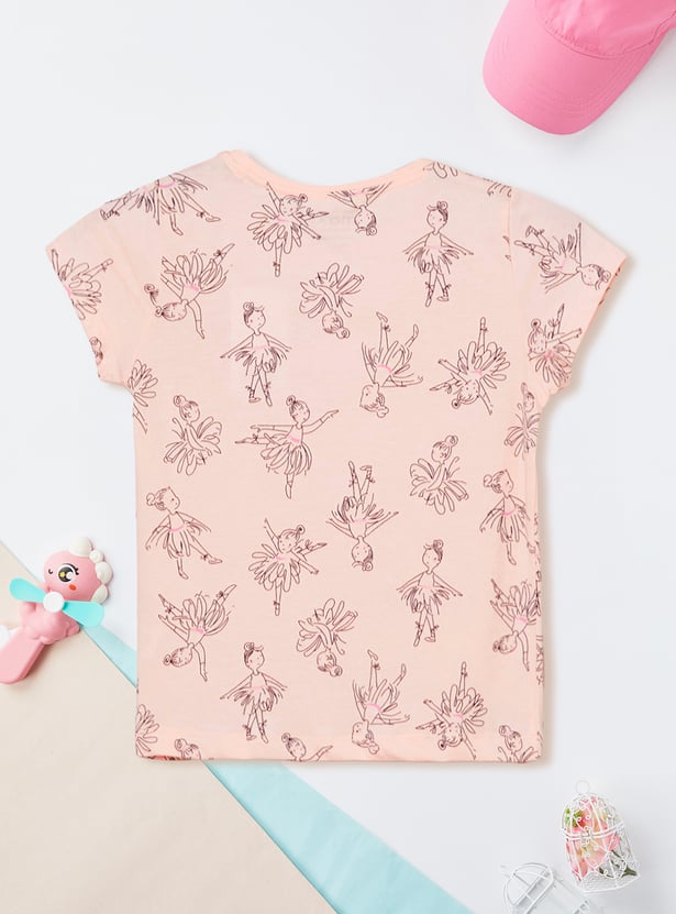 Girls Printed T-shirts - Pack of 2