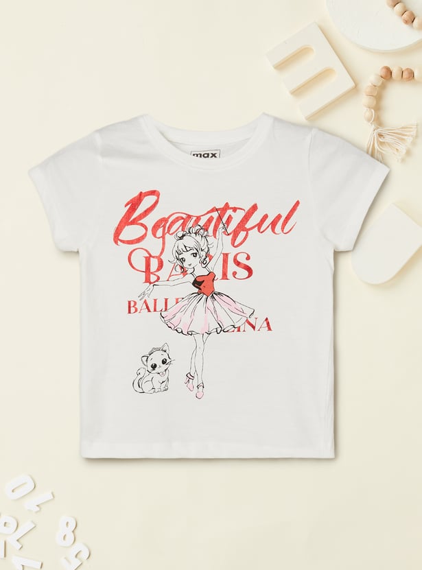 Girls Printed T-shirts - Pack of 2