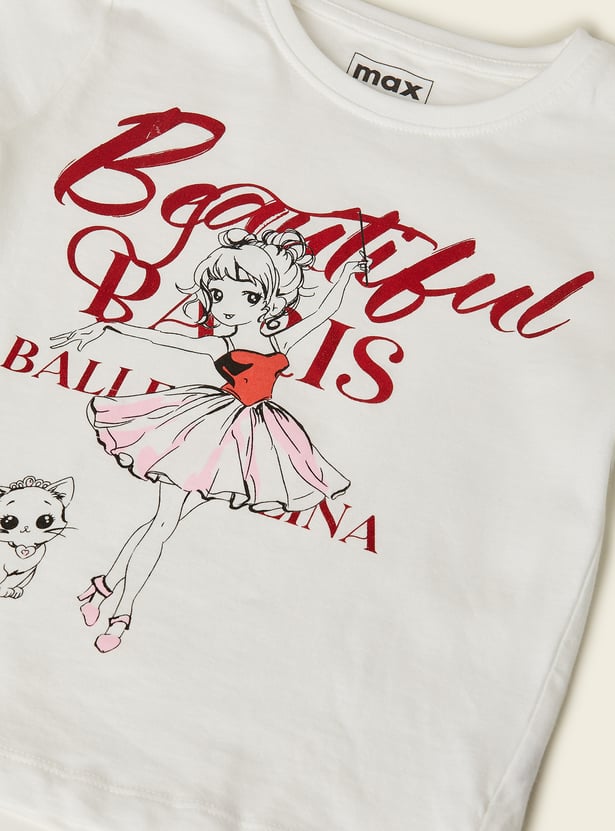 Girls Printed T-shirts - Pack of 2