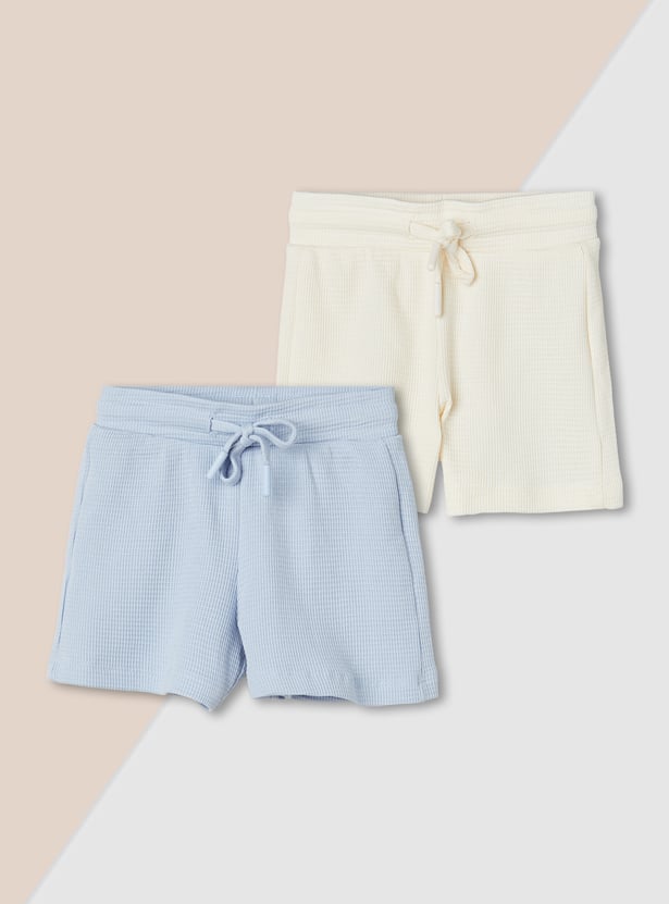 Girls Textured Shorts - Pack of 2