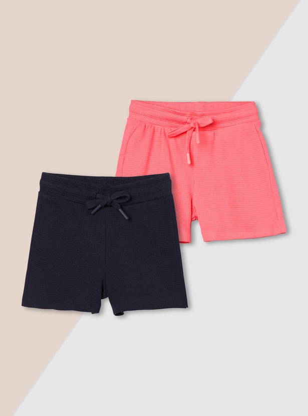 Girls Textured Shorts - Pack of 2