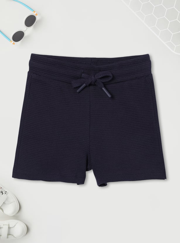 Girls Textured Shorts - Pack of 2