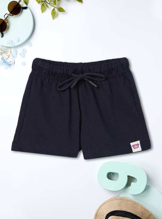 Girls Solid Shorts - Pack of 2