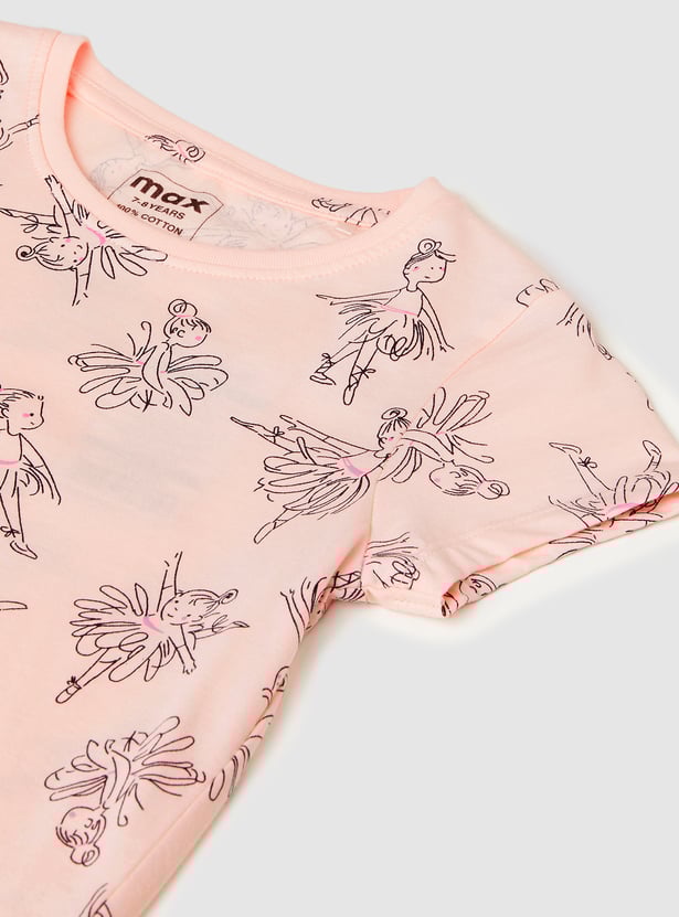 Girls Printed T-shirt - Pack of 2