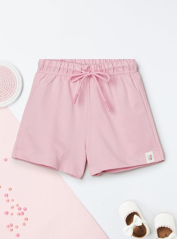 Girls Solid Shorts - Pack of 2