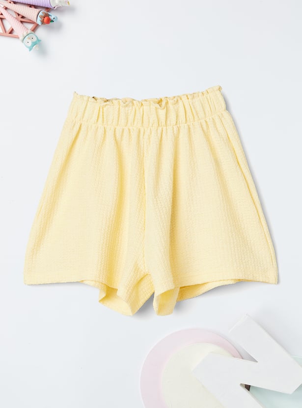 Girls Textured Shorts - Pack of 2