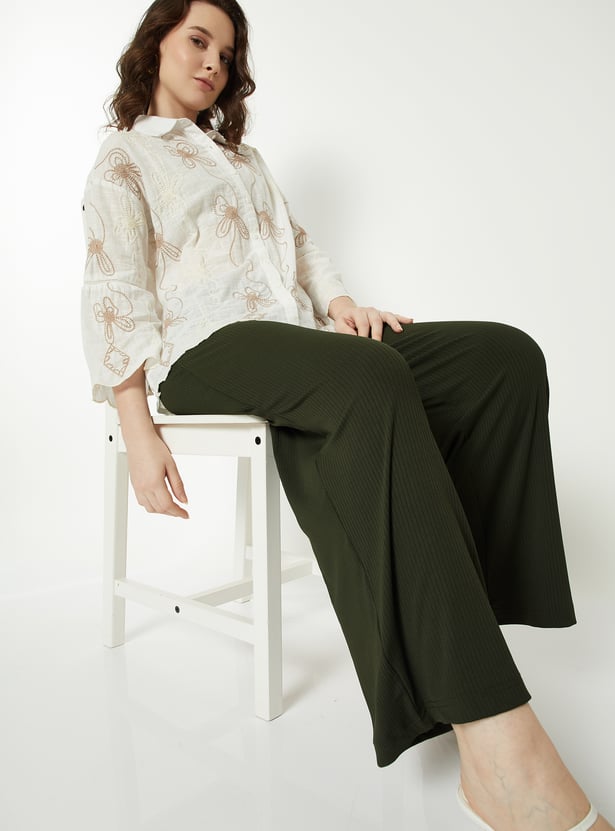 Women Ribbed Palazzos - Pack of 2