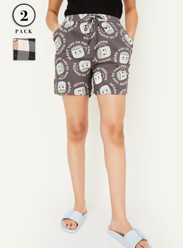 Women Assorted Lounge Shorts - Pack of 2
