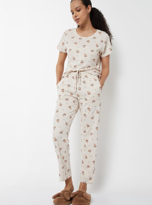 Women Printed PJ Set - Pack of 2