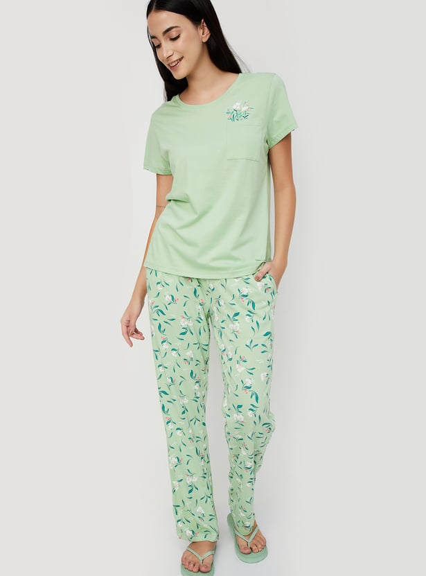 Women Printed PJ Set - Pack of 2