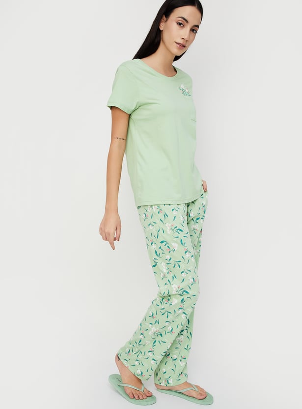 Women Printed PJ Set - Pack of 2