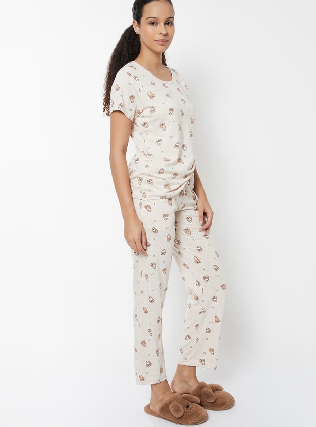 Women Printed PJ Set - Pack of 2