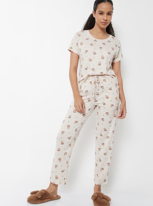 Women Printed PJ Set - Pack of 2