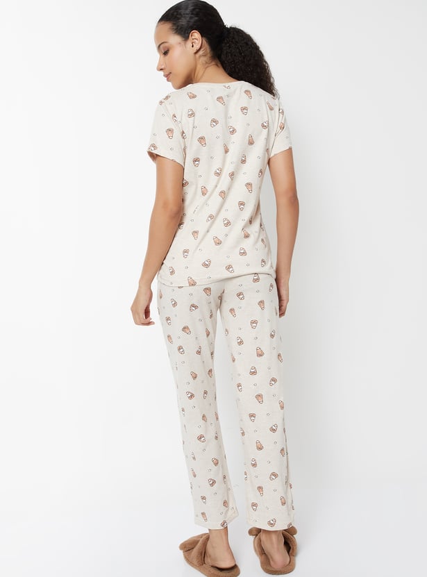 Women Printed PJ Set - Pack of 2