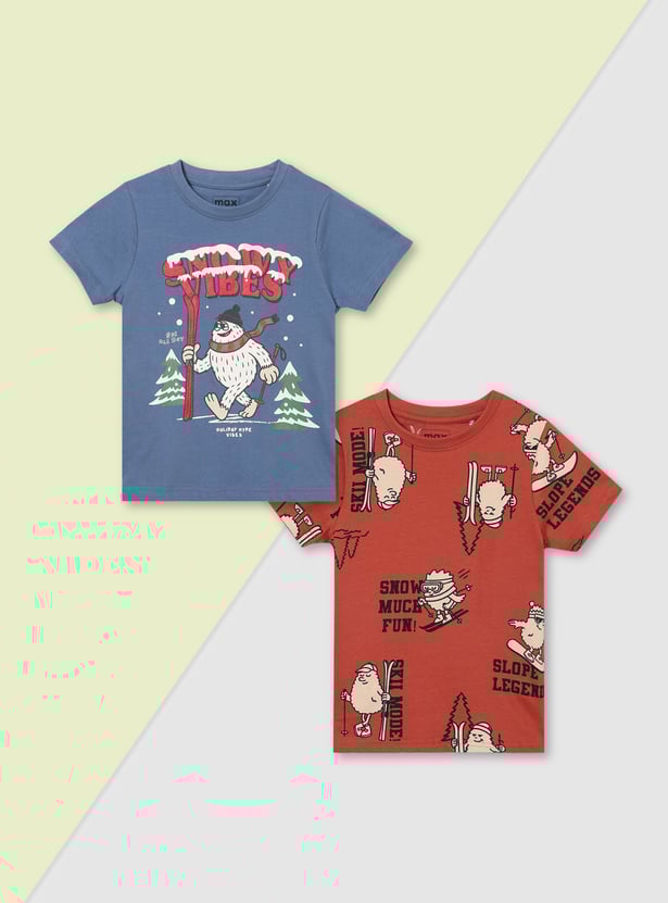 Boys Printed T-shirt - Pack of 2