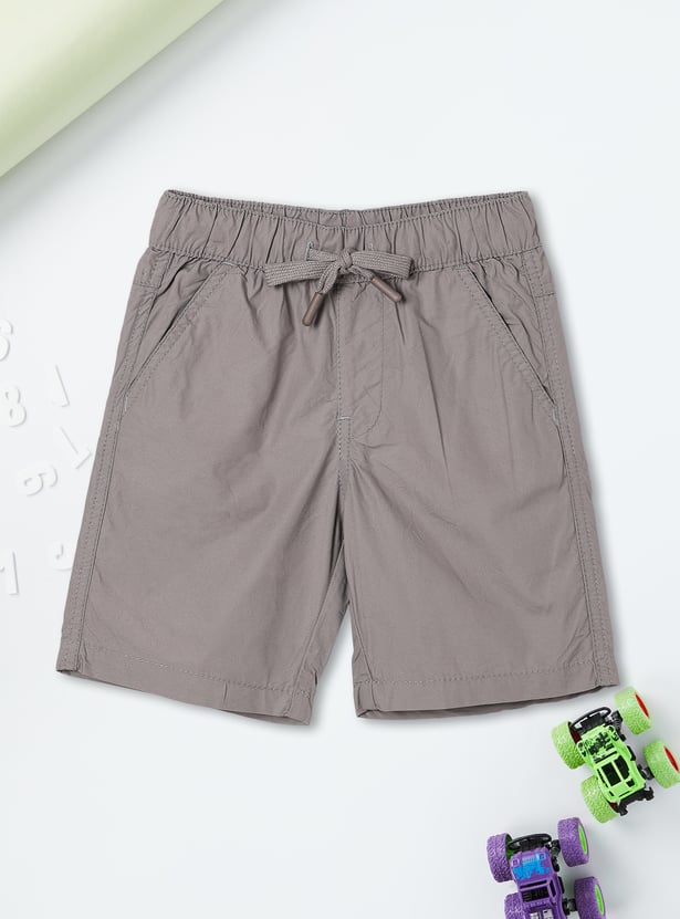 Boys Solid Shorts - Pack of 2