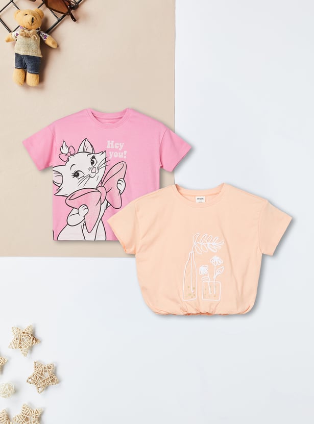 Girls Assorted T-shirt - Pack of 2