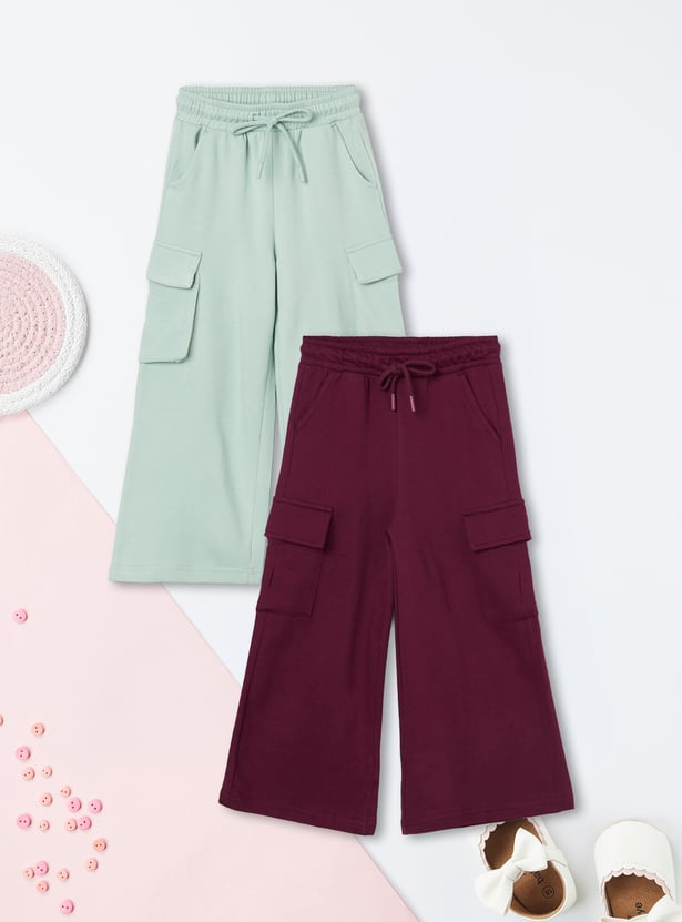 Girls Solid Cargos - Pack of 2