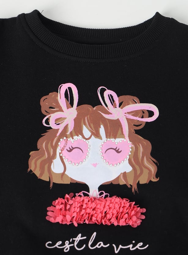 Girls Printed Sweatshirt - Pack of 2