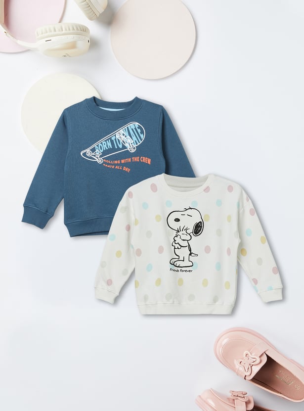 Girls Printed Sweatshirt - Pack of 2