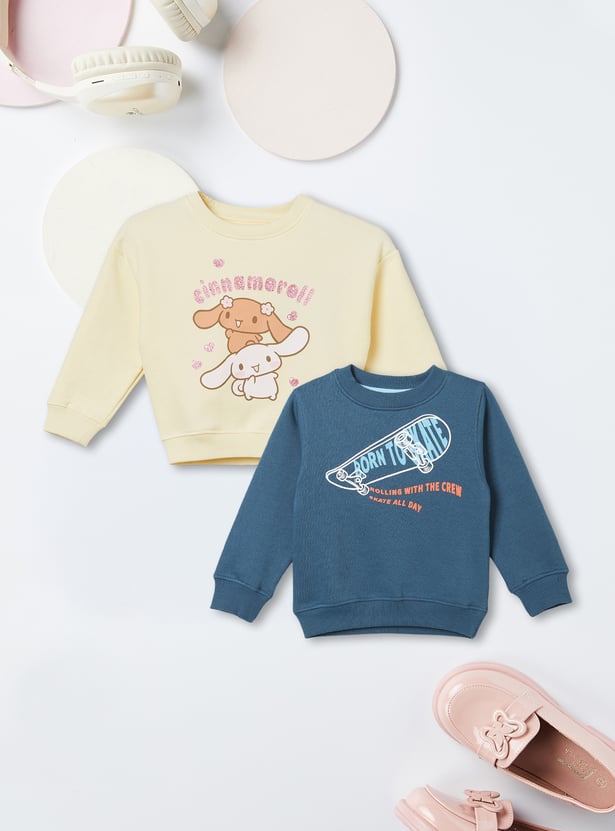 Girls Printed Sweatshirt - Pack of 2