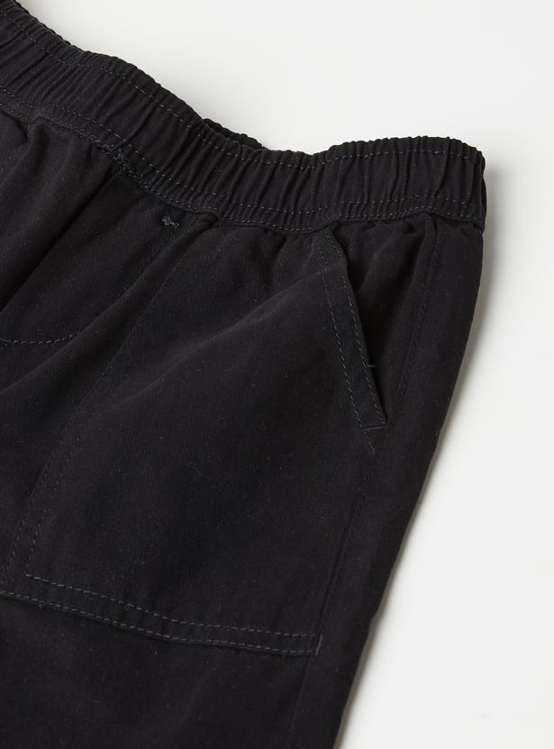 Girls Solid Wide Leg Trousers - Pack of 2