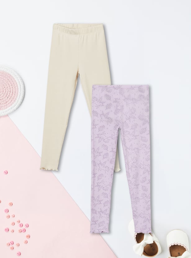 Girls Assorted Leggings - Pack of 2